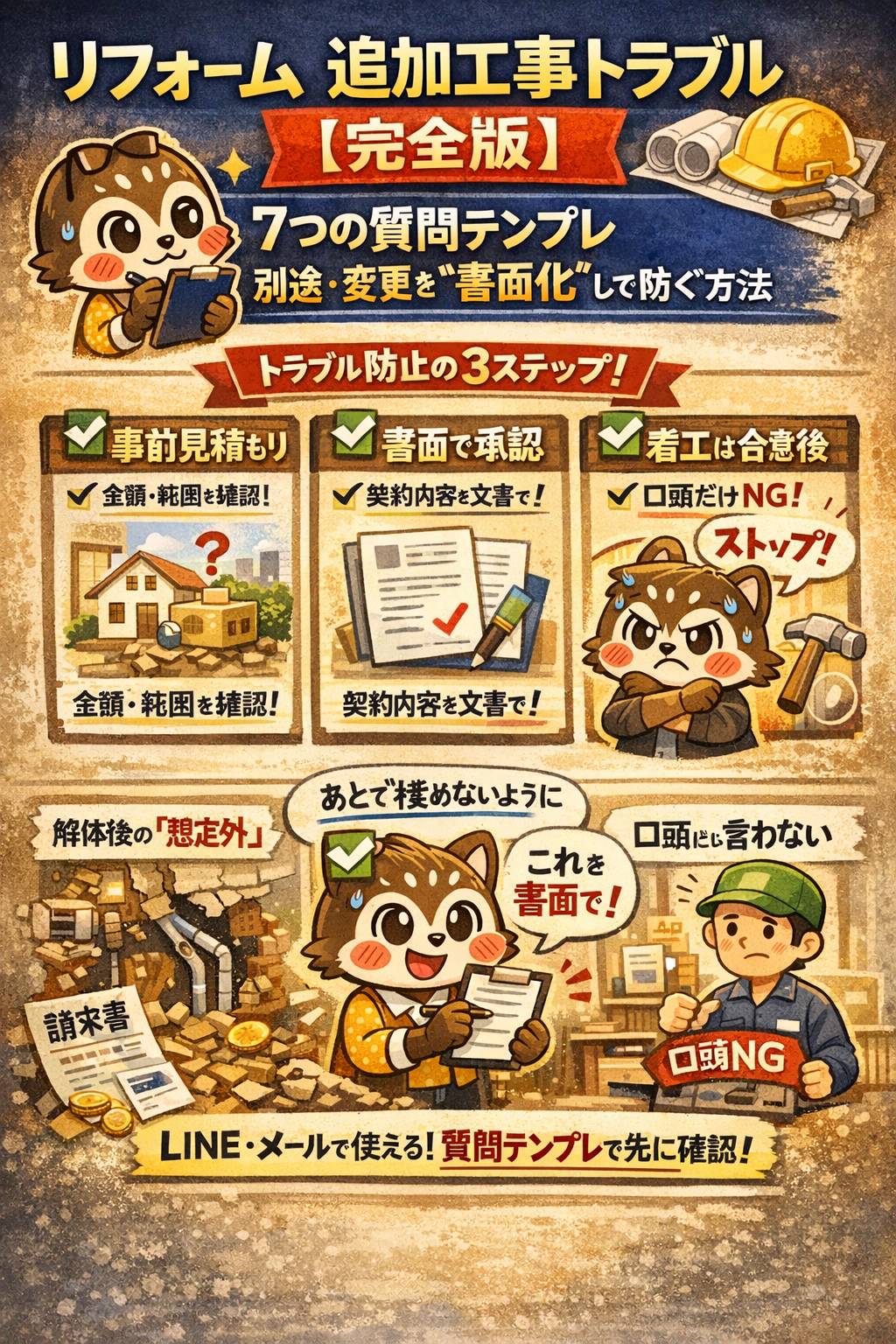 リフォーム 追加工事 トラブルを防ぐ質問テンプレ