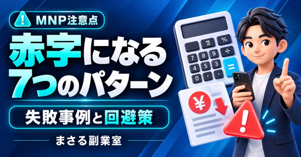 MNP注意点：赤字になる7つのパターン。失敗事例と回避策