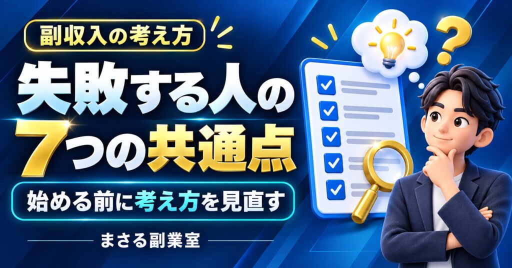 副収入の考え方：失敗する人の7つの共通点。始める前に考え方を見直す
