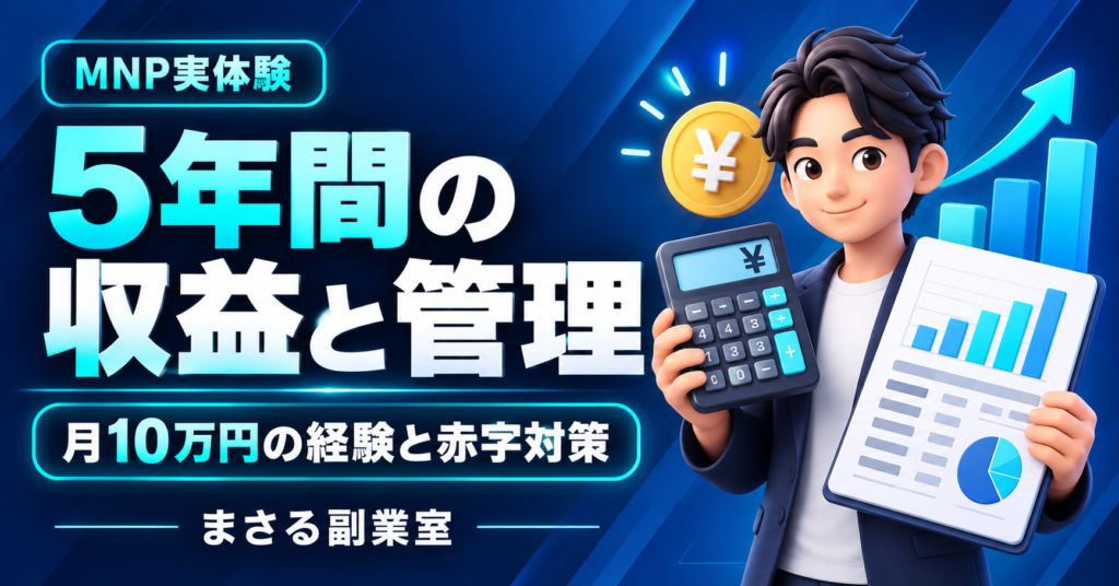MNP実体験：5年間の収益と管理。月10万円の経験と赤字対策