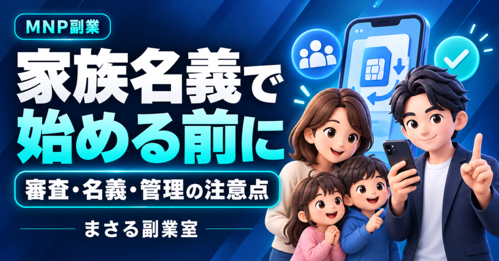 MNP副業：家族名義で始める前に。審査・名義・管理の注意点